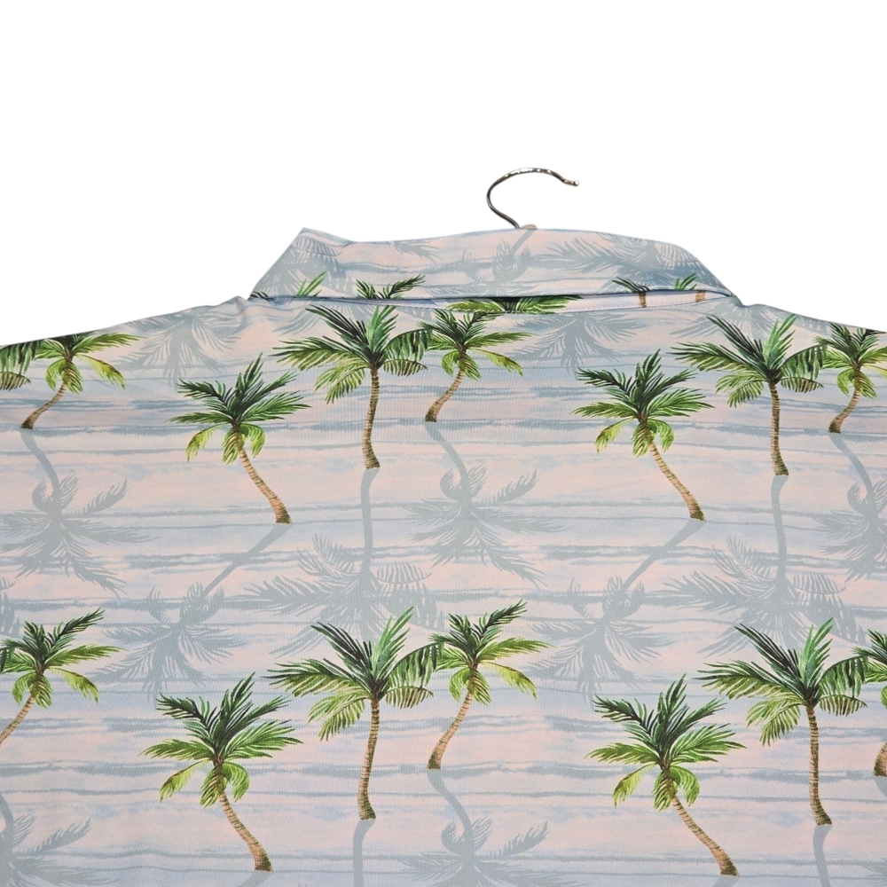 NWT Yatta Golf Makani Olu Olu Performance S/S Polo, Palm Tree AOP, Men's Sz 3XL - Picture 11 of 13
